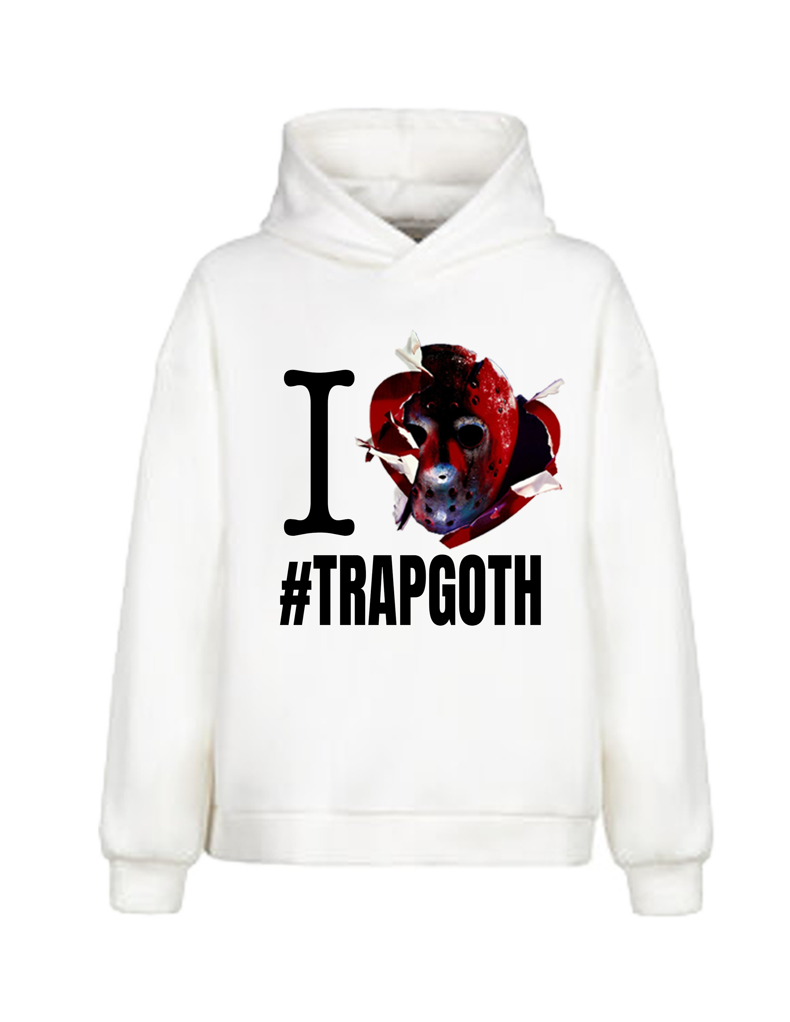 I <3 TRAPGOTH WHITE HOODIE